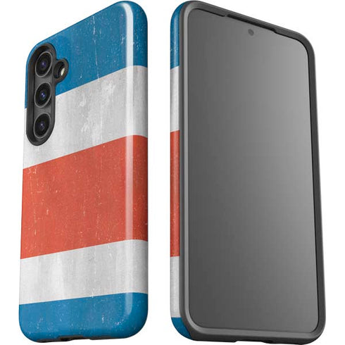 Costa Rican Flag Distressed Galaxy S25 Plus Impact Case